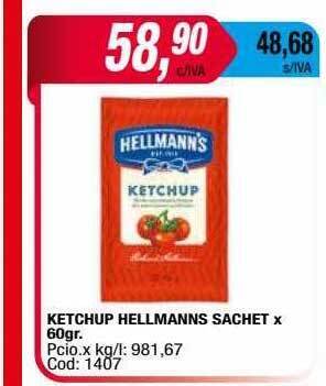 Maxiconsumo Ketchup hellmanns sachet oferta