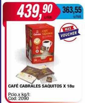 Maxiconsumo Café cabrales saquitos oferta