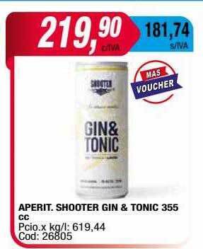 Maxiconsumo Aperit. shooter gin & tonic oferta
