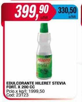 Maxiconsumo Edulcorante hileret stevia fort oferta