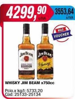Maxiconsumo Whisky jim beam x750cc oferta