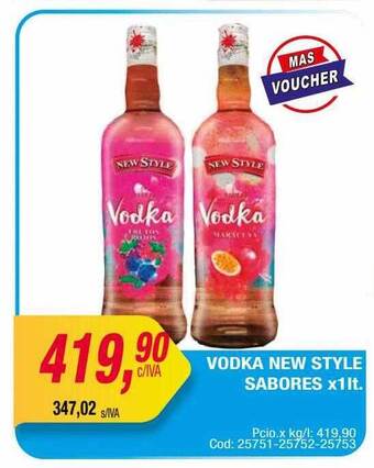 Maxiconsumo Vodka new style sabores oferta