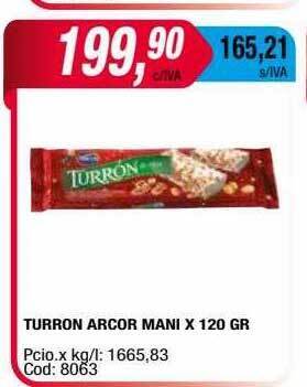 Maxiconsumo Turron arcor mani oferta