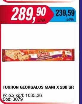 Maxiconsumo Turron georgalos mani oferta
