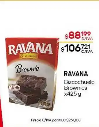 Nini Mayorista Ravana Bizcochuelo Brownies x425g oferta