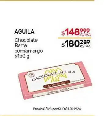 Nini Mayorista Aguila Chocolate Barra semiamargo x150g oferta