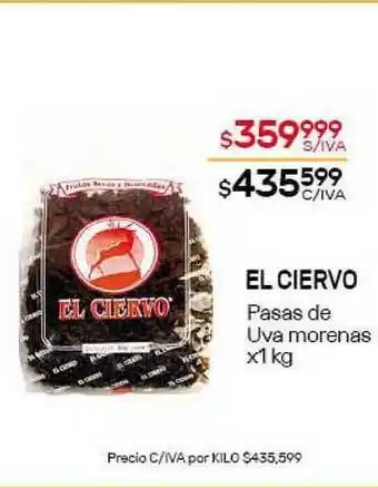 Nini Mayorista El Ciervo Pasas de Uva morenas x1kg oferta