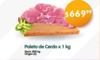 Supermercados Buenos Días Paleta de Cerdo x 1kg oferta