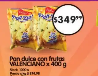 Supermercados Buenos Días Pan Dulce Con Frutas Valenciano x 400 g. oferta