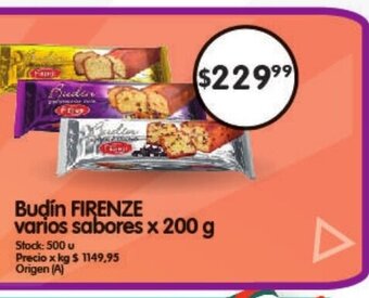Supermercados Buenos Días Budín Firenze - Varios Sabores x 200g oferta