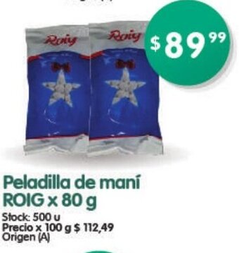 Supermercados Buenos Días Peladilla de maní Roig x 80g. oferta