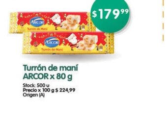 Supermercados Buenos Días Turrón de Maní Arcor x 80g. oferta