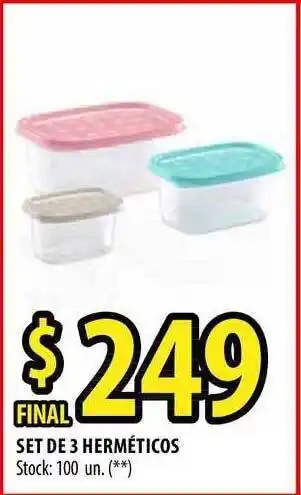 Punto Mayorista Set De 3 Herméticos oferta