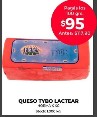 Supermercados Tadicor Queso Tybo Lactear oferta