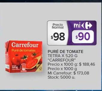 Carrefour Puré de tomate oferta