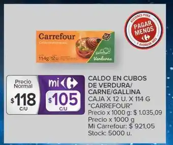 Carrefour Caldo en cubos de verdura carne gallina oferta