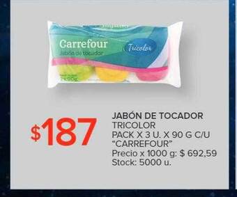 Carrefour Jabón de tocador tricolor oferta