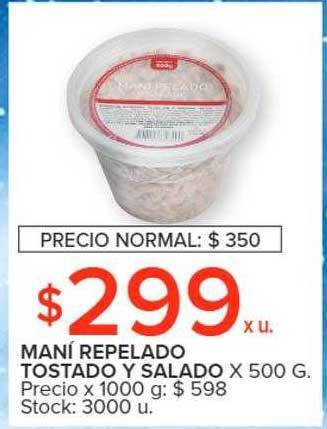 Carrefour Maní repelado tostado y salado oferta