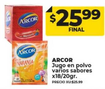 Supermayorista Vital Arcor jugo en polvo varios sabores oferta
