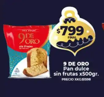 Supermayorista Vital 9 de oro pan dulce sin frutas oferta