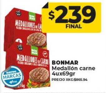 Supermayorista Vital Bonmar medallón carne oferta