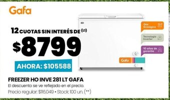 Changomas Freezer Ho Inve 281Lt Gafa oferta