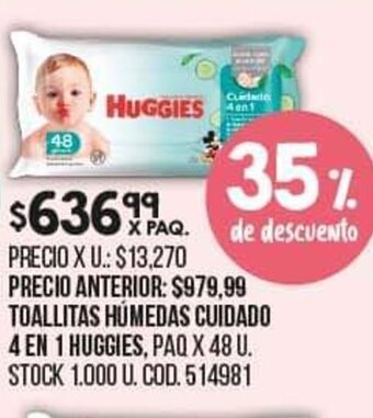 Coto Toallitas Húmedas Cuidado 4 en 1 Huggies oferta