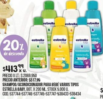 Coto Shampoo / Acondicionador Para Bebé Varios Tipos Estrella Baby oferta