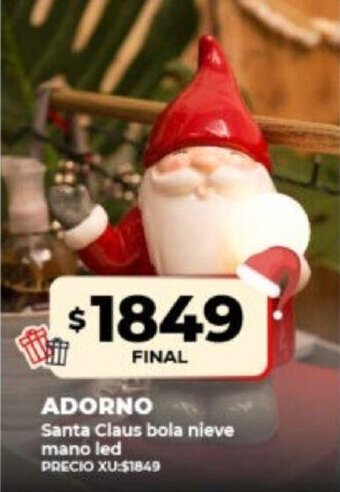 Supermayorista Vital Adorno Santa Claus Bola Nieve mano Led oferta