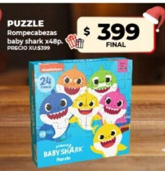 Supermayorista Vital Puzzle Rompevabezas Baby Shark x 48p oferta