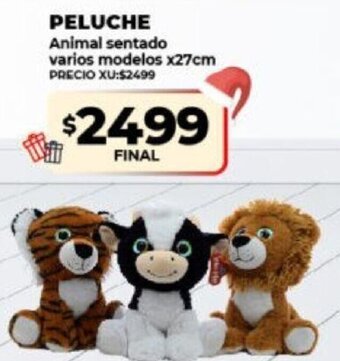 Supermayorista Vital Peluche Animal Sentado Varios Modelos x 27cm oferta