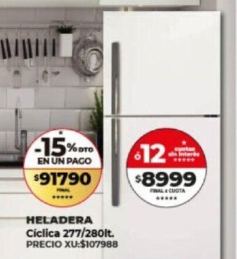 Supermayorista Vital Heladera Cíclica 277/280lt oferta