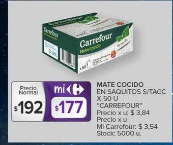 Carrefour Market Mate cocido en saquitos s tacc oferta