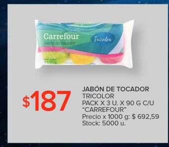 Carrefour Market Jabón de tocador tricolor oferta