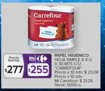 Carrefour Market Papel higiénico hoja simple oferta