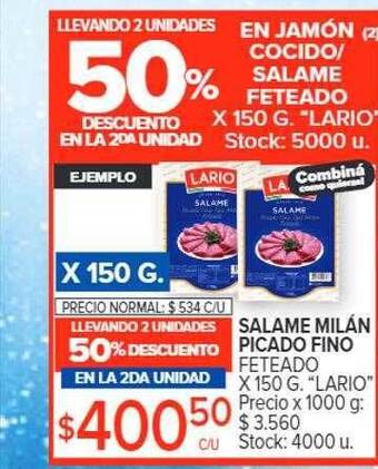 Carrefour Market Salame milán picado fino feteado oferta