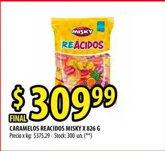 Punto Mayorista Misky Caramelos Reacidos x 826g oferta
