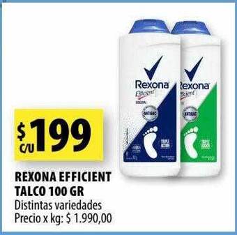 Punto Mayorista Rexona efficient talco oferta