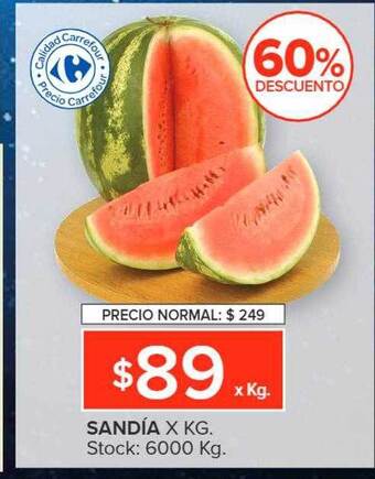Carrefour Market Sandía 60% descuento oferta