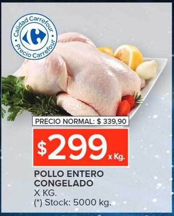 Carrefour Market Pollo entero congelado oferta