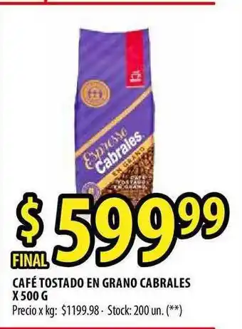 Punto Mayorista Café Tostado En Grano Cabrales x500g oferta