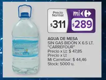 Carrefour Market Agua de mesa sin gas bidón oferta