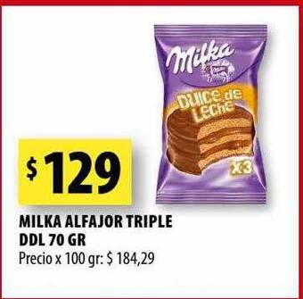 Punto Mayorista Milka alfajor triple ddl oferta