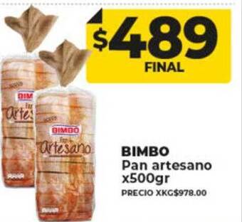 Supermayorista Vital Bimbo pan artesano oferta