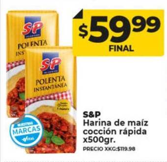 Supermayorista Vital S&p harina de maíz cocción rápida oferta