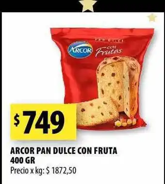 Punto Mayorista Arcor pan dulce con fruta oferta
