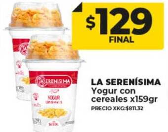 Supermayorista Vital La serenísima yogur con cereales oferta