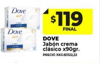 Supermayorista Vital Dove jabón crema clásico oferta
