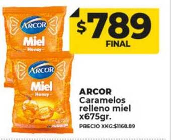 Supermayorista Vital Arcor caramelos relleno miel oferta