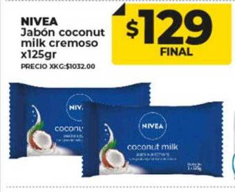 Supermayorista Vital Nivea jabón coconut milk cremoso oferta